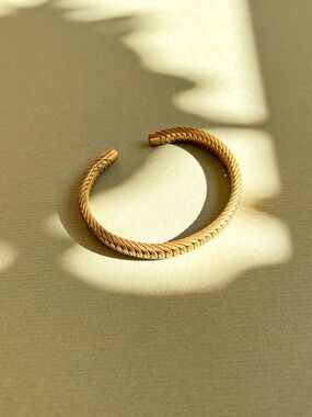 Vintage 1970s Bohemian Brass Textured Cuff